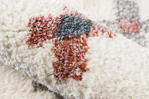 Momeni Lima LI-10 Machine Made Contemporary Geometric, Shag Indoor Area Rug Ivory 9'3" x 12'6" LIMA0LI-10IVY93C6