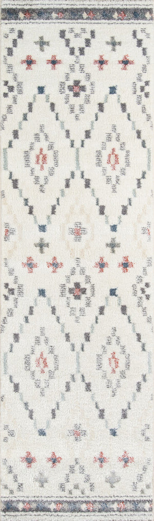 Momeni Lima LI-10 Machine Made Contemporary Geometric, Shag Indoor Area Rug Ivory 9'3" x 12'6" LIMA0LI-10IVY93C6