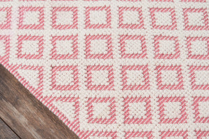 Momeni Madcap Cottage Lisbon LIS-2 Hand Woven Contemporary Geometric Indoor Area Rug Pink 8'6" x 11'6" LISBOLIS-2PNK86B6