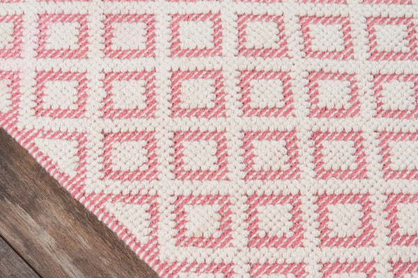 Momeni Madcap Cottage Lisbon LIS-2 Hand Woven Contemporary Geometric Indoor Area Rug Pink 8'6" x 11'6" LISBOLIS-2PNK86B6