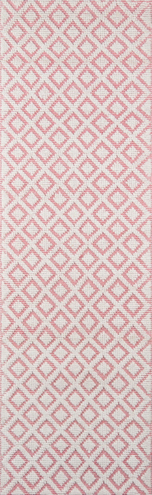 Momeni Madcap Cottage Lisbon LIS-2 Hand Woven Contemporary Geometric Indoor Area Rug Pink 8'6" x 11'6" LISBOLIS-2PNK86B6