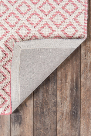 Momeni Madcap Cottage Lisbon LIS-2 Hand Woven Contemporary Geometric Indoor Area Rug Pink 8'6" x 11'6" LISBOLIS-2PNK86B6