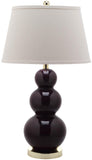 Pamela 28-Inch H Triple Gourd Ceramic Lamp - Set of 2