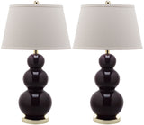 Pamela 28-Inch H Triple Gourd Ceramic Lamp - Set of 2