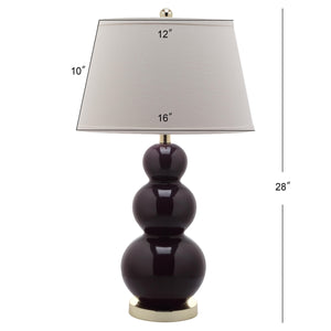 Pamela 28-Inch Triple Gourd Ceramic Table Lamp Set - Elegant Design for Home Décor Enhancement