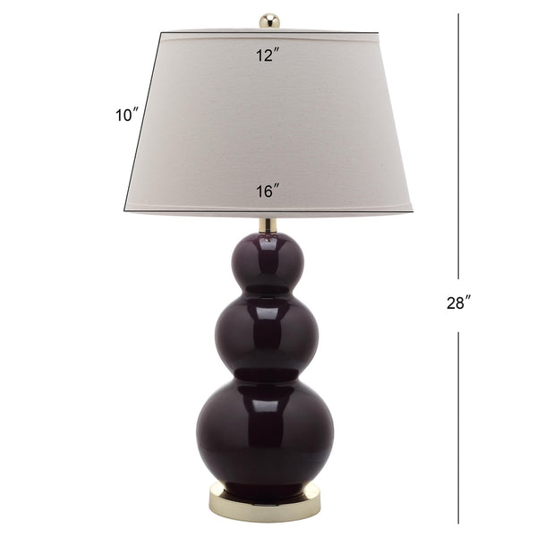 Pamela 28-Inch Triple Gourd Ceramic Table Lamp Set - Elegant Design for Home Décor Enhancement