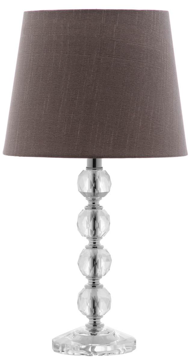 Nola 16-Inch Stacked Crystal Ball Table Lamp Set of 2 with Elegant Grey Shades for Glamorous Style