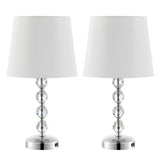 Safavieh Nola, 17 Inch, Clear/Chrome, Crystal/Iron Table Lamp Set Of 2 W/ Usb Port​ -Set Of 2 Clear / Chrome Crystal LIT4123C-SET2-U