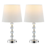 Safavieh Nola, 17 Inch, Clear/Chrome, Crystal/Iron Table Lamp Set Of 2 W/ Usb Port​ -Set Of 2 Clear / Chrome Crystal LIT4123C-SET2-U