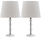 Dylan 16-Inch H Tiered Crystal Dark Grey Lamp Set of 2