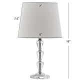 Dylan 16-Inch H Tiered Crystal Dark Grey Lamp Set of 2