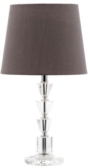 Harlow 16-Inch H Tiered Crystal Dark Grey Lamp Set of 2