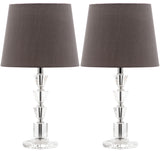 Harlow 16-Inch H Tiered Crystal Dark Grey Lamp Set of 2