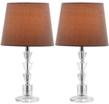 Harlow 16-Inch H Tiered Crystal Dark Grey Lamp Set of 2