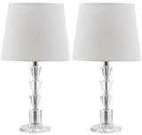 Harlow 16-Inch H Tiered Crystal Dark Grey Lamp Set of 2