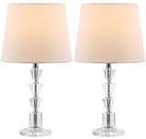 Harlow 16-Inch H Tiered Crystal Dark Grey Lamp Set of 2