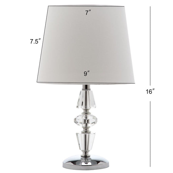 Crescendo 16-Inch Tiered Crystal Lamp Set of 2 - Art Deco Elegance with Chic Grey Barrel Shades