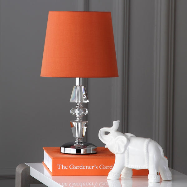 Crescendo 16-Inch Tiered Crystal Lamp Set of 2 - Art Deco Elegance with Chic Grey Barrel Shades