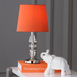 Crescendo 16-Inch Tiered Crystal Lamp Set of 2 - Art Deco Elegance with Chic Grey Barrel Shades