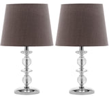 Derry 15-Inch H Stacked Crystal Dark Grey Lamp Set of 2