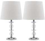 Derry 15-Inch H Stacked Crystal Dark Grey Lamp Set of 2