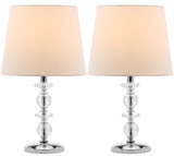 Derry 15-Inch H Stacked Crystal Dark Grey Lamp Set of 2