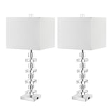 Safavieh Deco Crystal, 28.5 Inch, Crystal, Table Lamp Set Of 2 W/ Usb Port​ -Set Of 2 Clear / Chrome Crystal LIT4169A-SET2-U