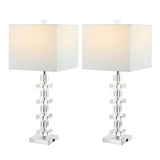 Safavieh Deco Crystal, 28.5 Inch, Crystal, Table Lamp Set Of 2 W/ Usb Port​ -Set Of 2 Clear / Chrome Crystal LIT4169A-SET2-U