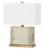 Delia 20.5-Inch H Faux Alligator Table Lamp