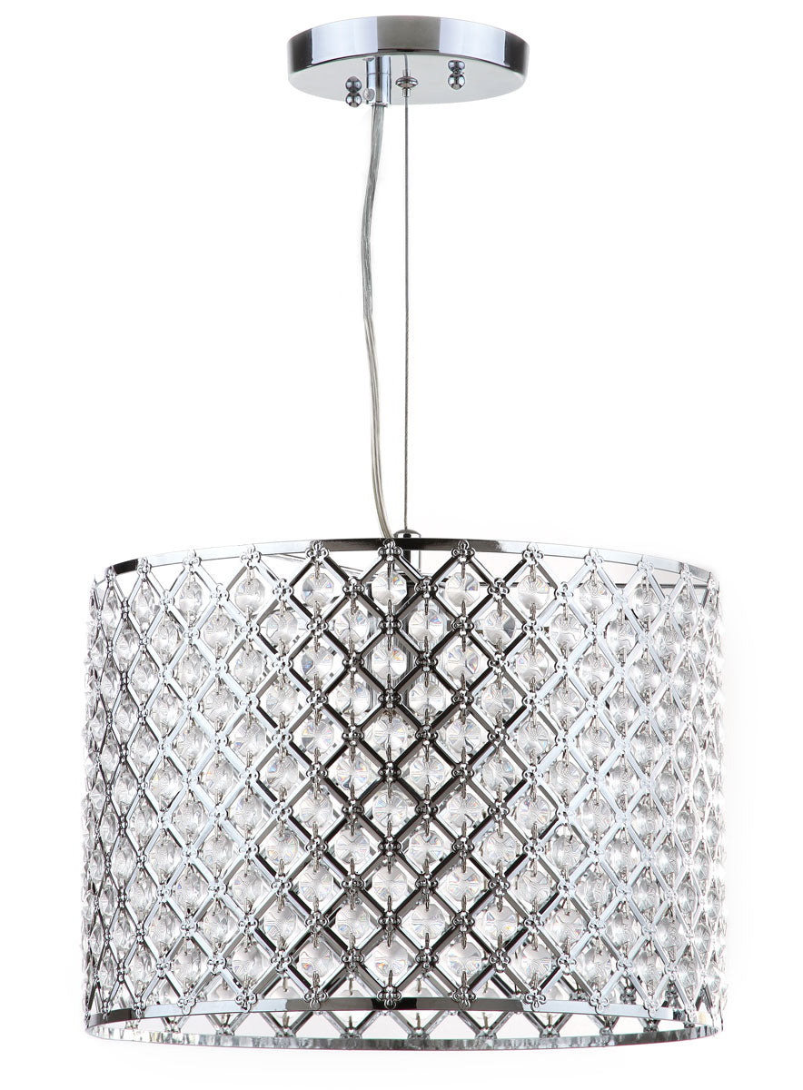 Silva Modern Chrome Beaded Adjustable Diamond Pendant Chandelier for Chic Contemporary Spaces