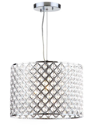 Silva Modern Chrome Beaded Adjustable Diamond Pendant Chandelier for Chic Contemporary Spaces