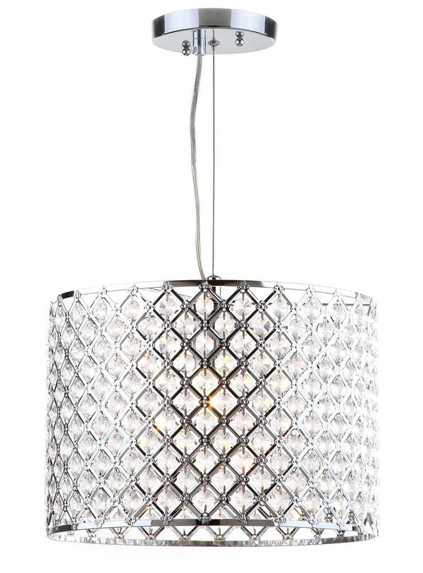 Silva Modern Chrome Beaded Adjustable Diamond Pendant Chandelier for Chic Contemporary Spaces