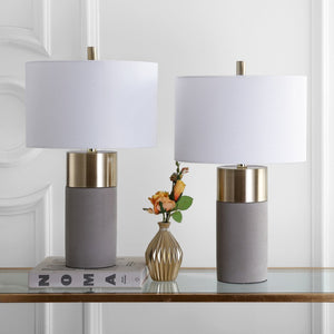 Oliver Contemporary Table Lamp Set of 2 - Elegant Grey & Gold Design for Modern Living Spaces