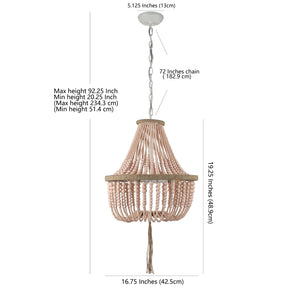 Safavieh Lush Kristi 3 Light 16.5 Inch Dia Blush Beaded Pendant in Blush LIT4477E