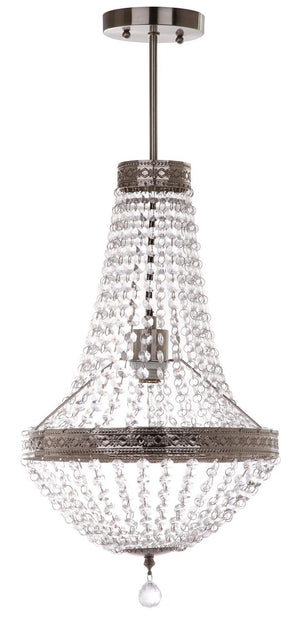 Shirley Grand 1 Light Adjustable Pendant Lamp - Modern Empire Chandelier with Crystal Elegance