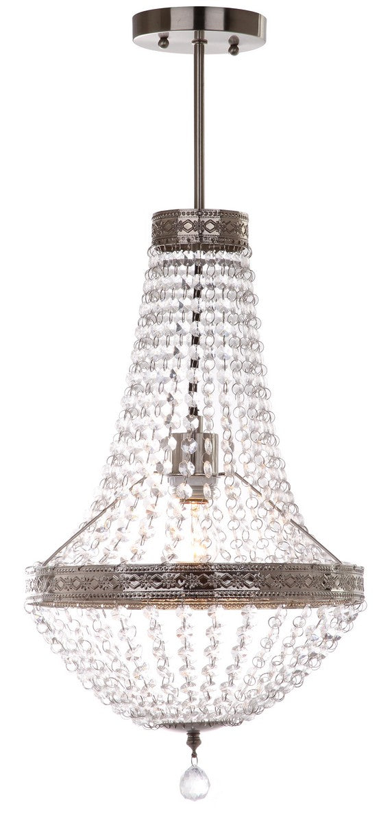 Shirley Grand 1 Light Adjustable Pendant Lamp - Modern Empire Chandelier with Crystal Elegance