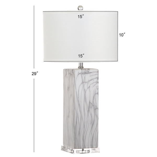 Olympia Elegant Marble Table Lamp Set of 2 - Timeless Black & White Design for Living Room Decor