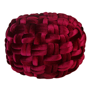 Moe's Home Pj Velvet Pouf Wine