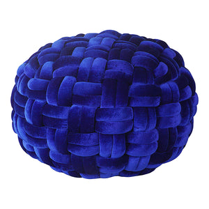 Moe's Home Pj Velvet Pouf Royal Blue
