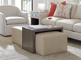 Ariana Savona Leather Cocktail Ottoman With Slide