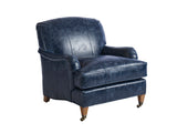 Barclay Butera Upholstery Sydney Leather Chair With Brass Caster