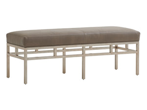 Barclay Butera Upholstery Lucca Leather Metal Bench