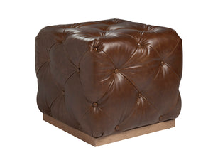 Los Altos Auburn Leather Ottoman