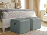 Ocean Breeze Jupiter Leather Ottoman