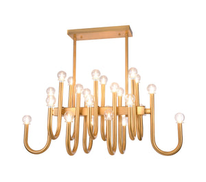 Bethel Gold Chandelier in Metal & Glass