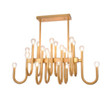 Bethel Gold Chandelier in Metal & Glass