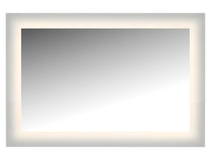 Cal Lighting LED Lighted Mirror Wall Glow Style with Frosted Glass To The Edge, 36" x 24" with Easy Cleat System LM4WG-C3624 Powder Coated White LM4WG-C3624