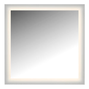 Cal Lighting LED Lighted Mirror Wall Glow Style with Frosted Glass To The Edge, 36" x 36" with Easy Cleat System LM4WG-C3636 Powder Coated White LM4WG-C3636