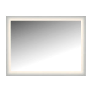 Cal Lighting LED Lighted Mirror Wall Glow Style with Frosted Glass To The Edge, 48" x 36" with Easy Cleat System LM4WG-C4836 Powder Coated White LM4WG-C4836