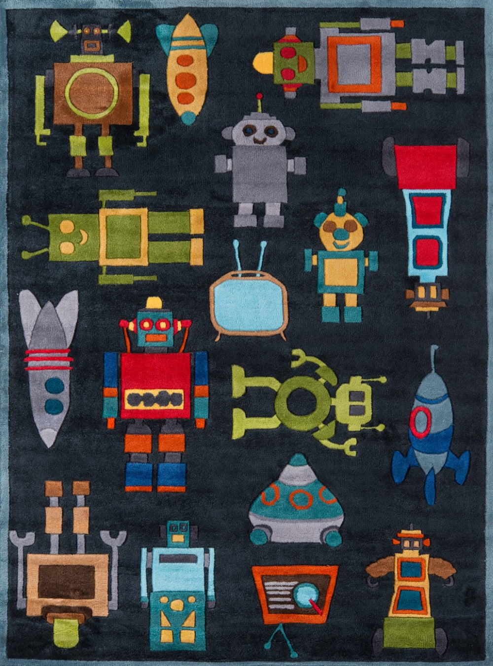 Momeni Lil Mo Whimsy LMJ-1 Hand Tufted Contemporary Novelty Indoor Area Rug Steel Blue 8' x 10' LMOJULMJ-1STB80A0